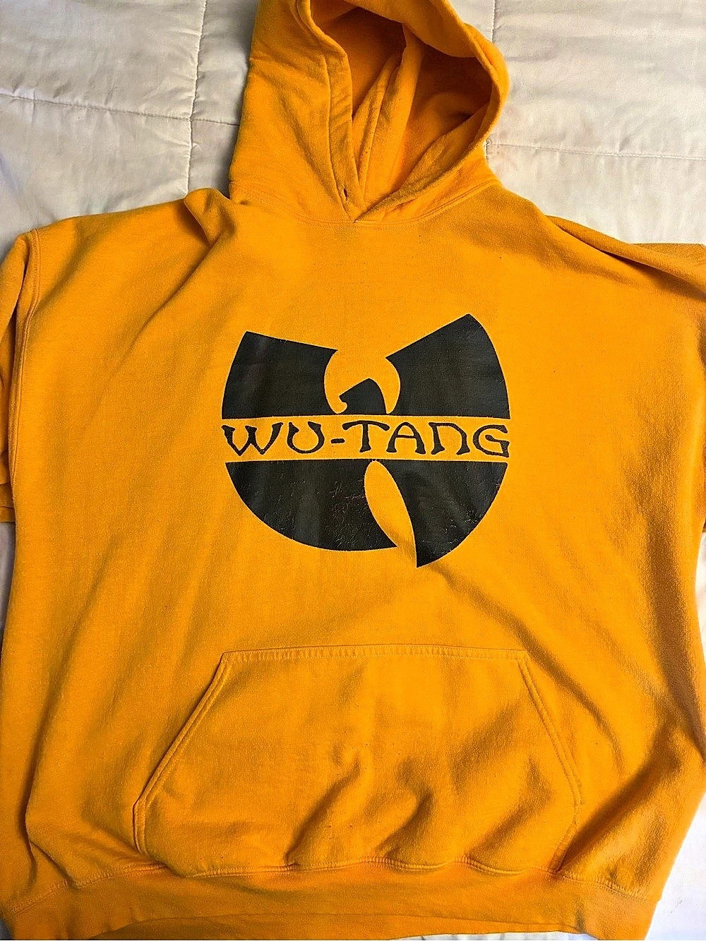 Gildan Wu-Tang Clan Logo Heavy Blend Hoodie Orange & Black 3XL